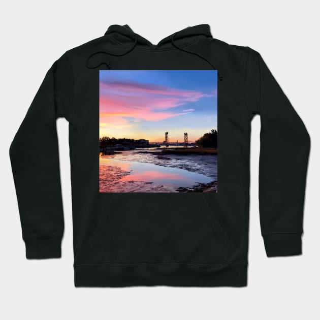 Hot Summer Night at the Seacoast Hoodie by Ekalina